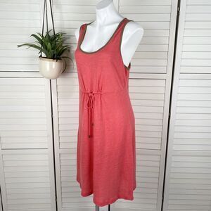 Tommy Bahama Linen Seneca Jersey Open Back Dress‎ Coral Pink Sleeveless Womens M